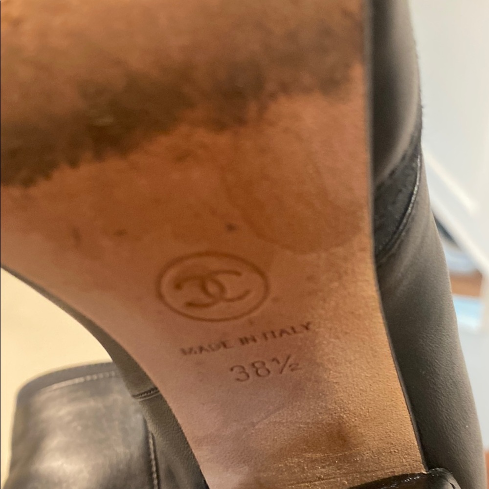 Chanel Black Leather Ankle Boots - Picture 15 of 17